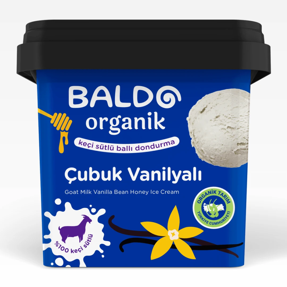 Baldo Organik Keçi Sütlü Çubuk Vanilyalı Dondurma 400 gr