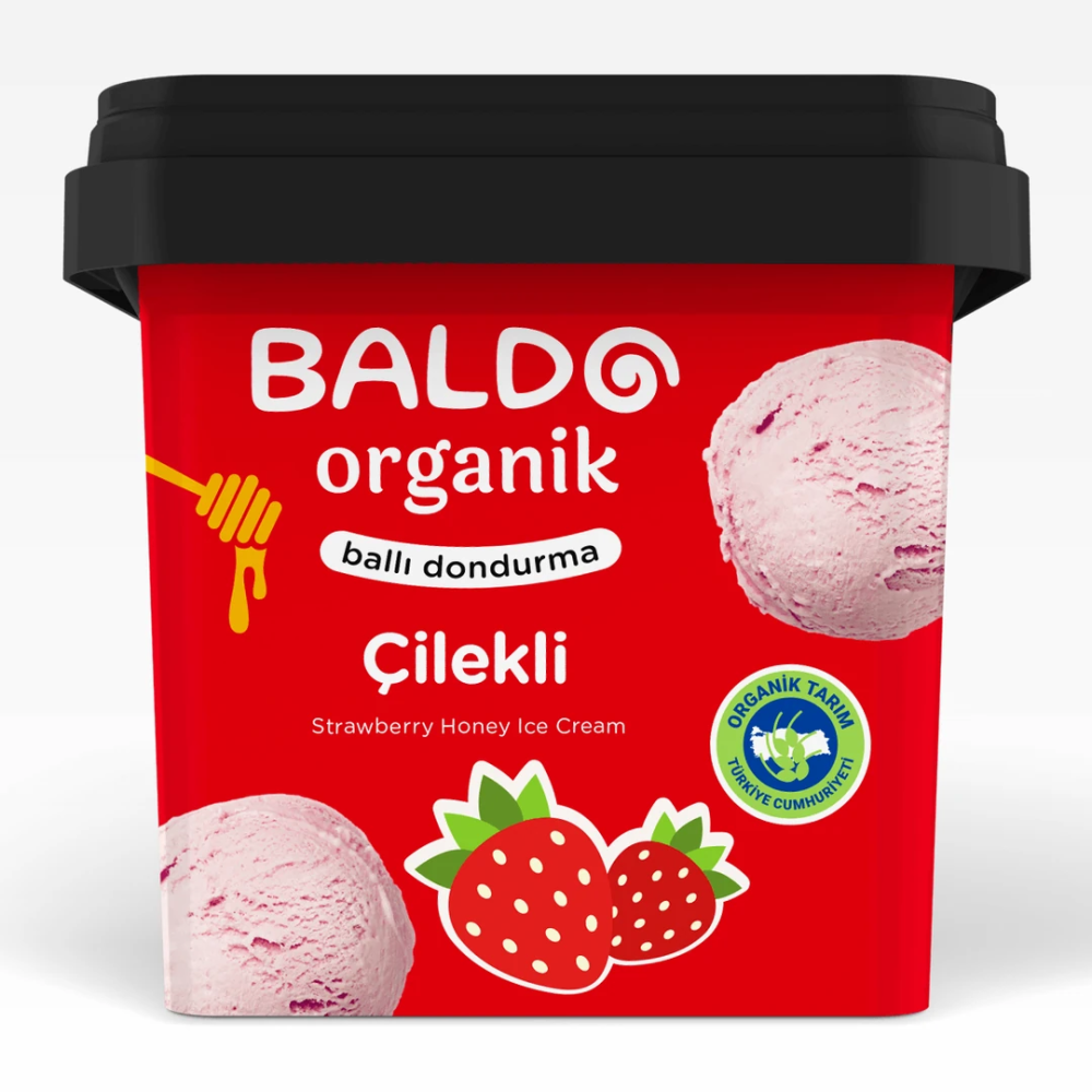 Baldo Organik Çilekli Dondurma 400 gr