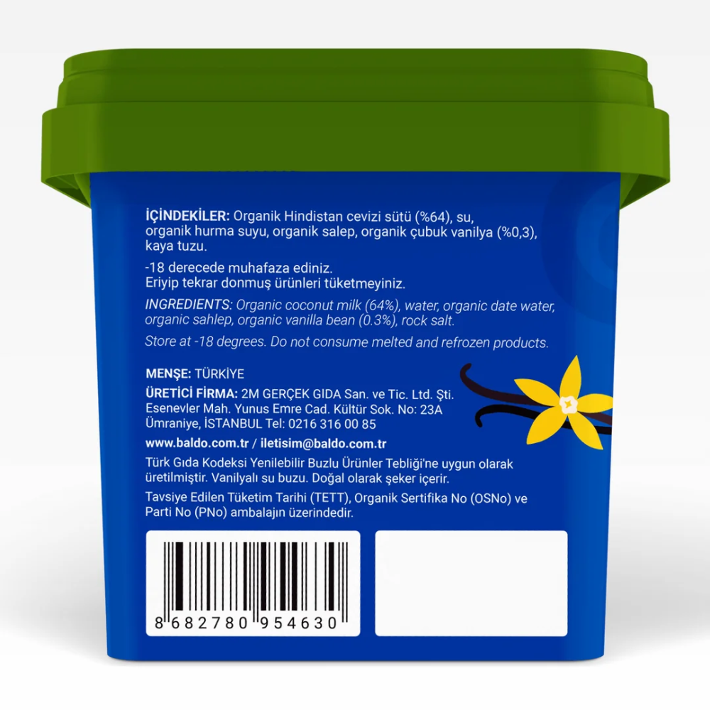 Çubuk Vanilyalı Vegan Dondurma 400 gr