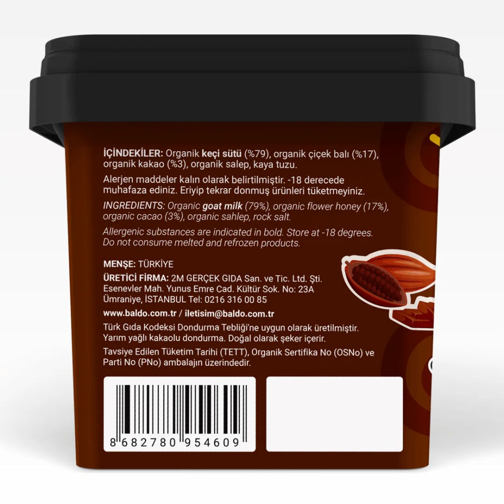 Keçi Sütlü Kakaolu Dondurma 400 gr