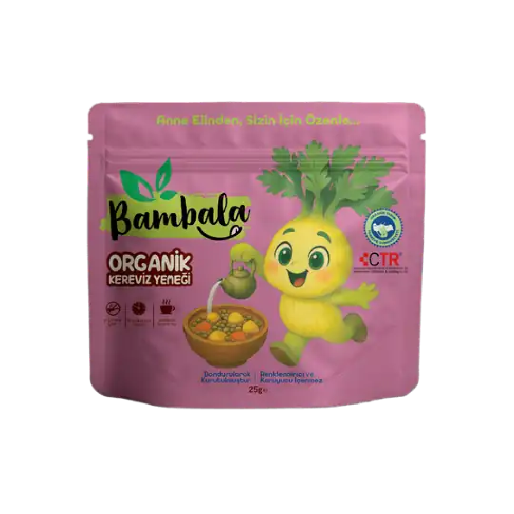 Bambala 10 Dakika Organik Kereviz Yemeği 25g | Pratik & Doğal | Nisa Organik