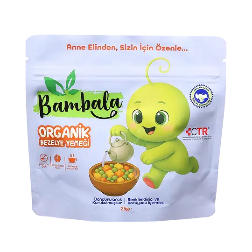 Bambala 10 Dakika Organik Bezelye Yemeği 25g
