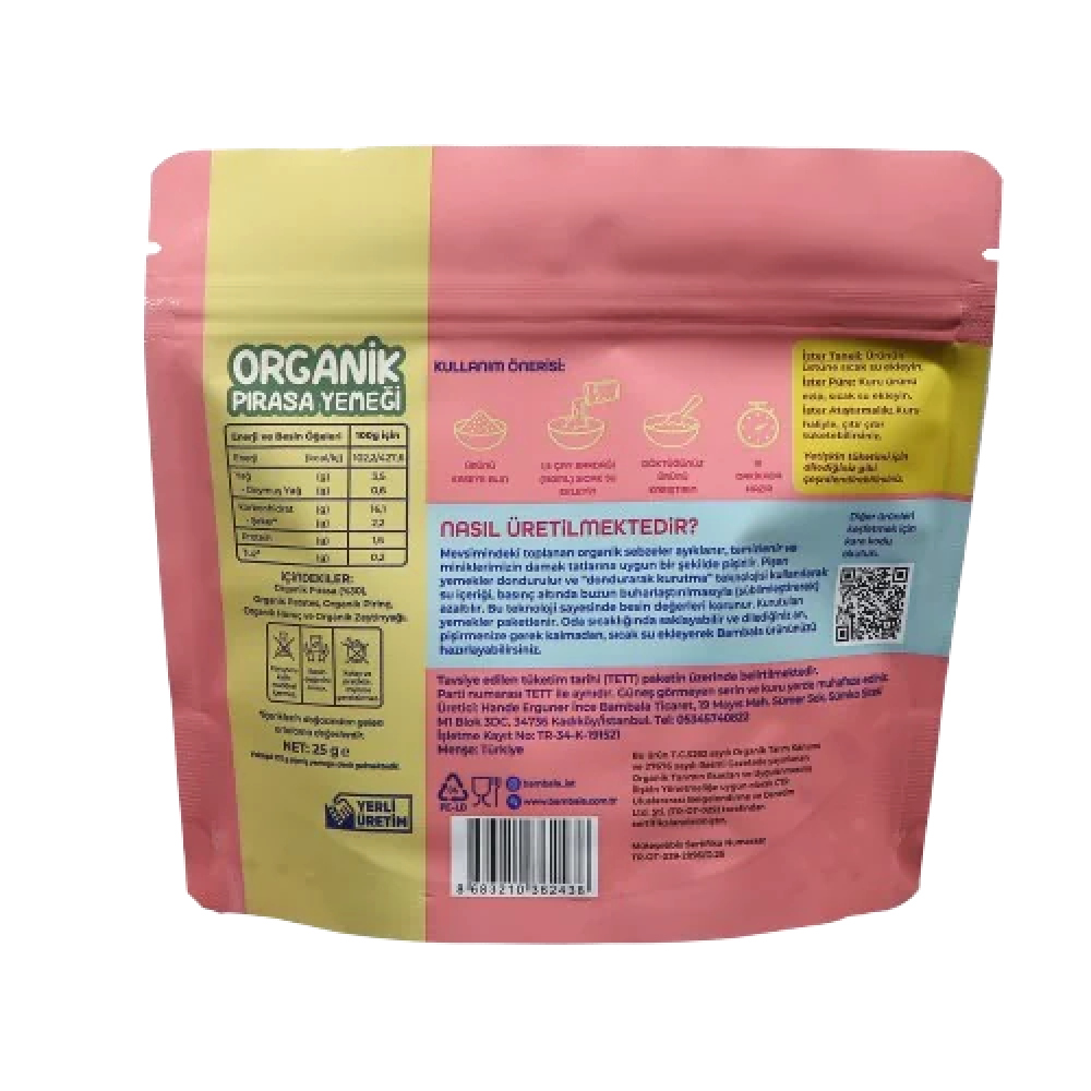 Bambala 10 Dakika Organik Pırasa Yemeği 25g