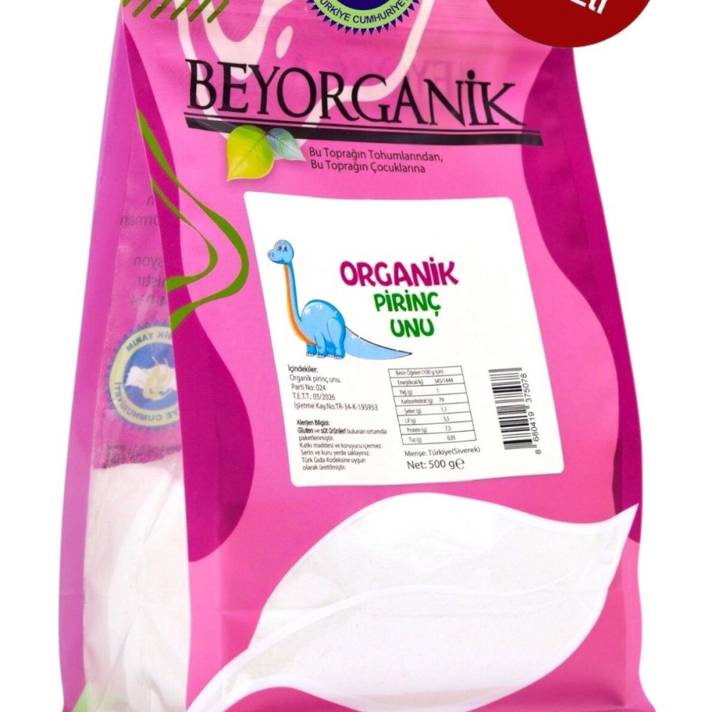 Organik Bebek Pirinç Unu 500gr +6ay (Pestisit ve Aflatoksin Analizli)