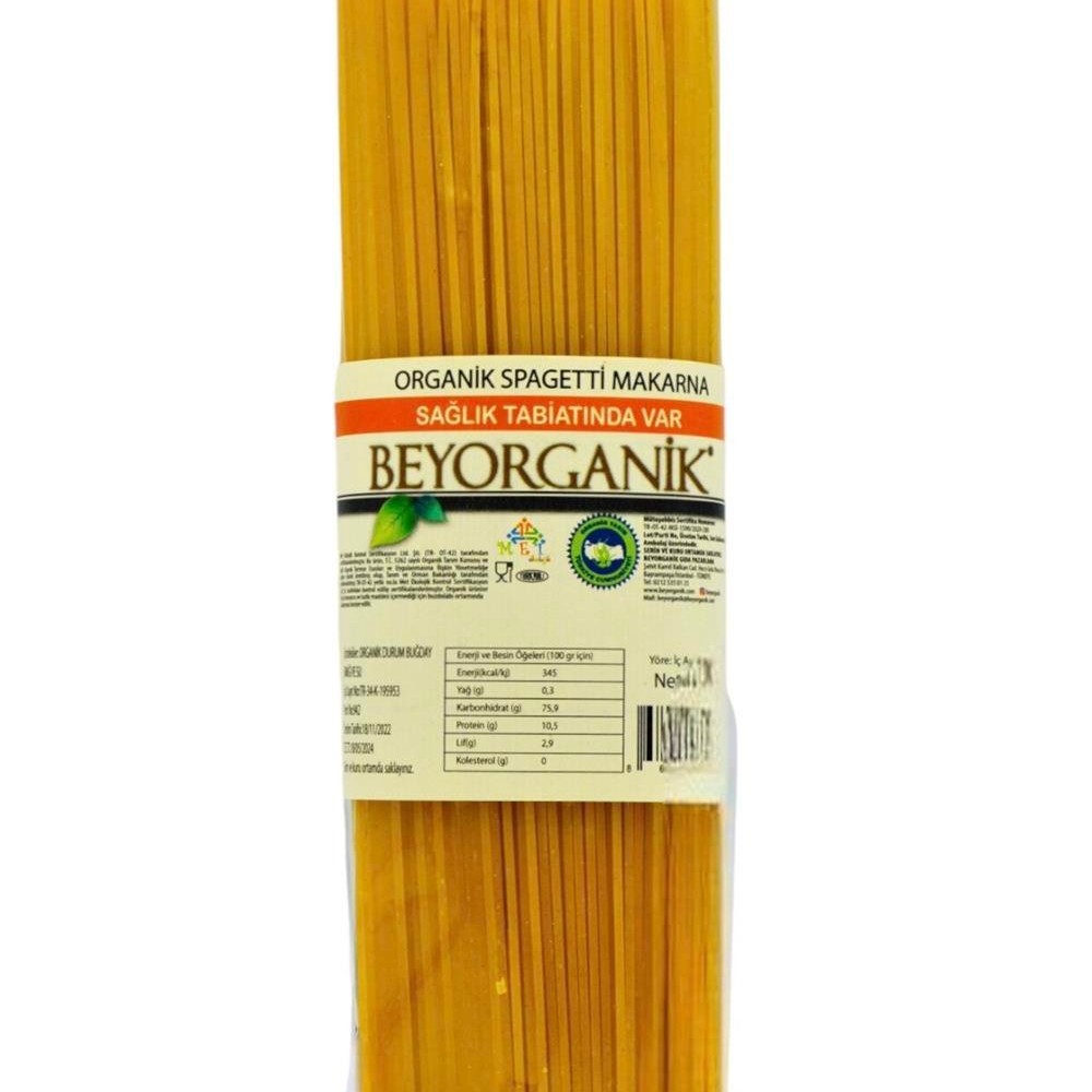 Katkısız, koruyucu içermeyen ve sofralarınıza lezzet katan organik spagetti makarna
