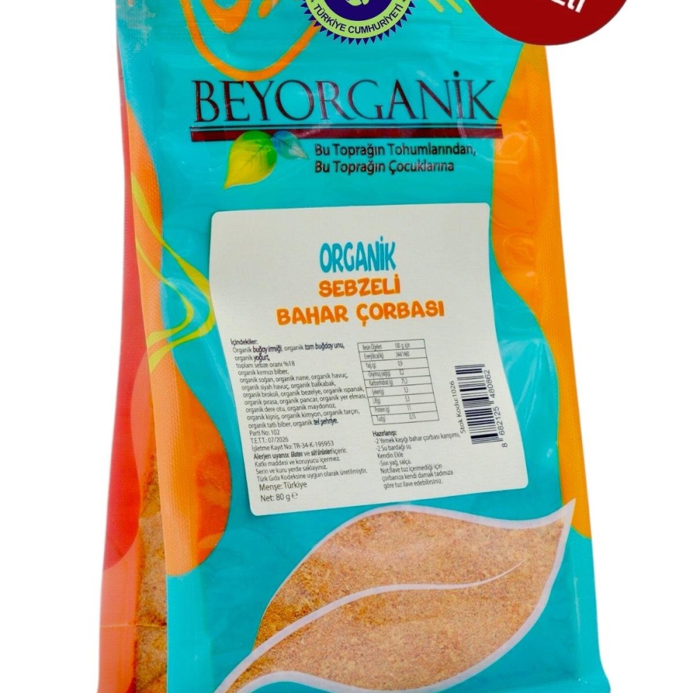 Koruyucu içermeyen, katkısız ve sofralarınıza lezzet katan organik sebzeli çorba