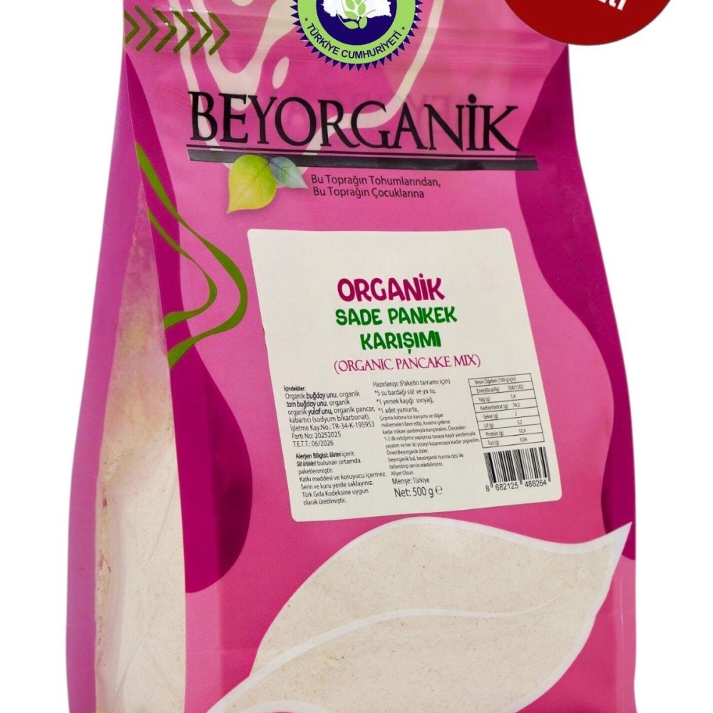 Katkısız, koruyucu içermeyen ve pratik kullanım için ideal organik bebek pankek karışımı