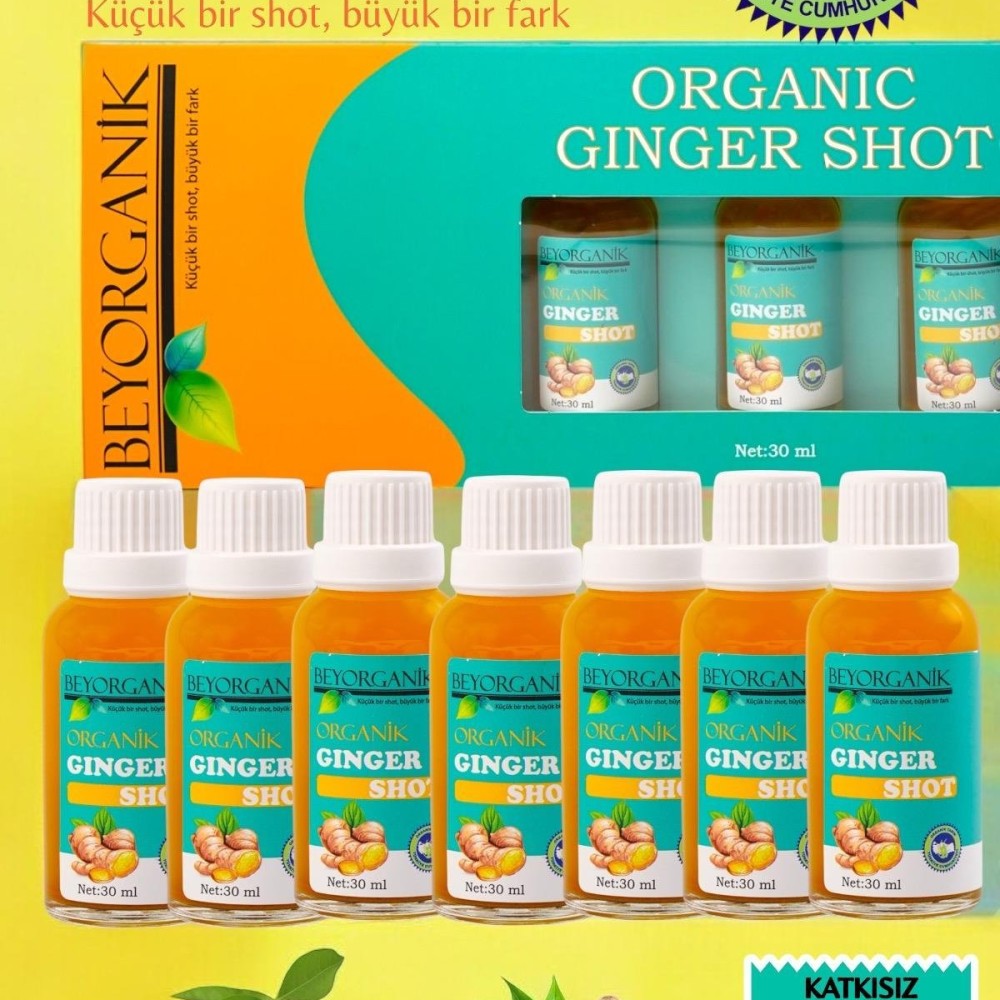 Organik Ginger Shot (Zencefilli içecek)(7adet x 30ml) (PESTİSİT VE AĞIR METAL ANALİZLİ)