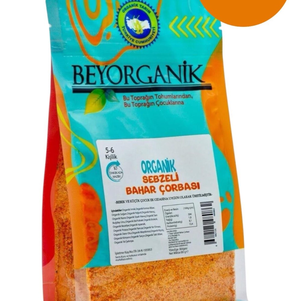 Katkısız, koruyucu içermeyen ve pratik kullanım için ideal organik sebzeli çorba