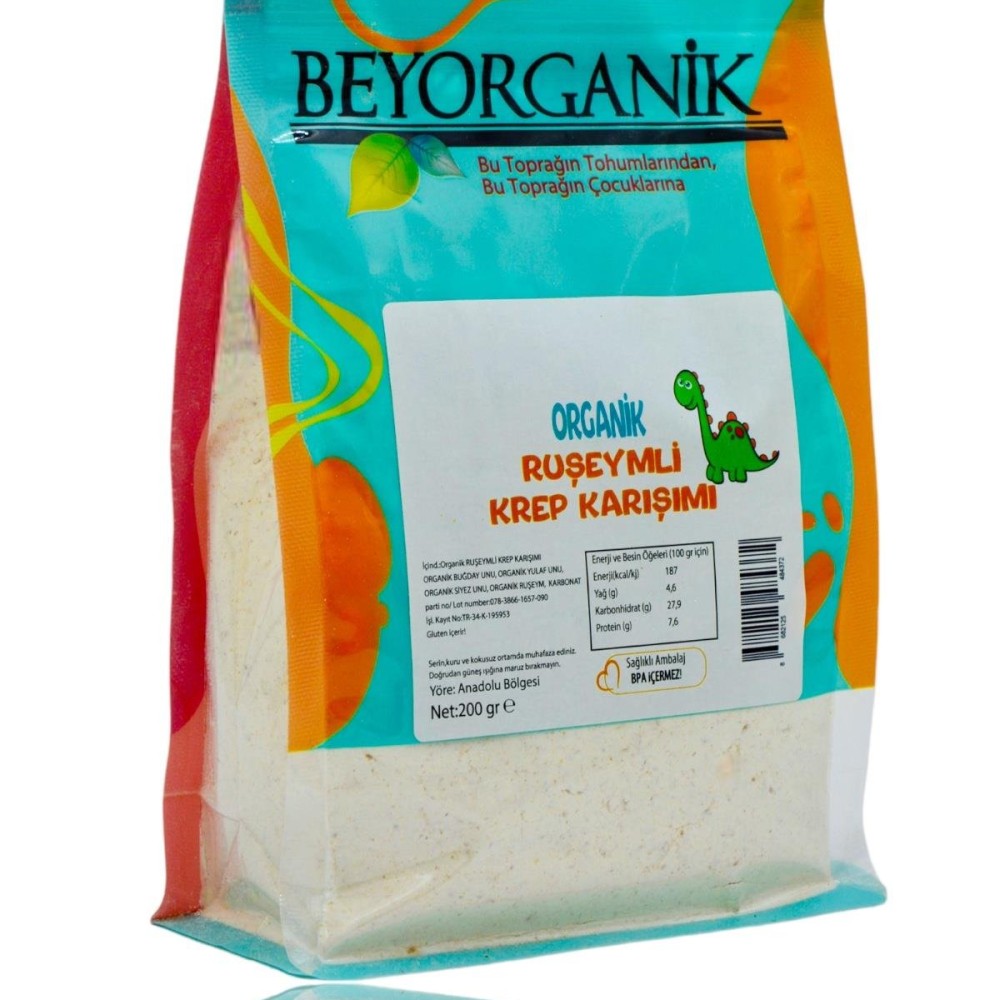 Koruyucu içermeyen, katkısız ve bebekler için ideal organik krep karışımı