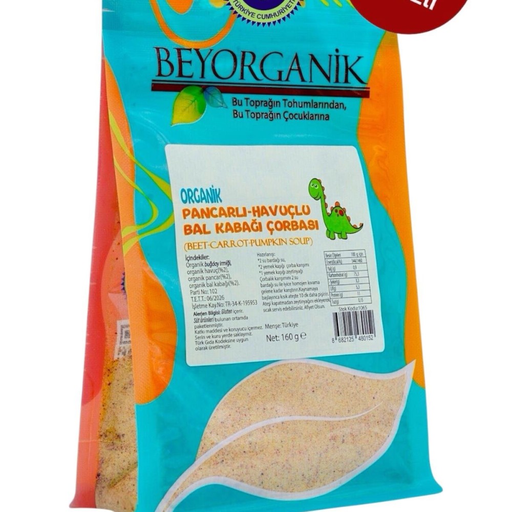 Katkısız, koruyucu içermeyen ve pratik kullanım için ideal organik sebze çorbası