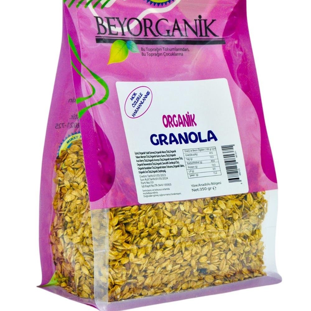 Organik Granola 350gr Mor Özlerle Harmanlanmış (PESTİSİT VE AFLATOKSİN ANALİZLİ)