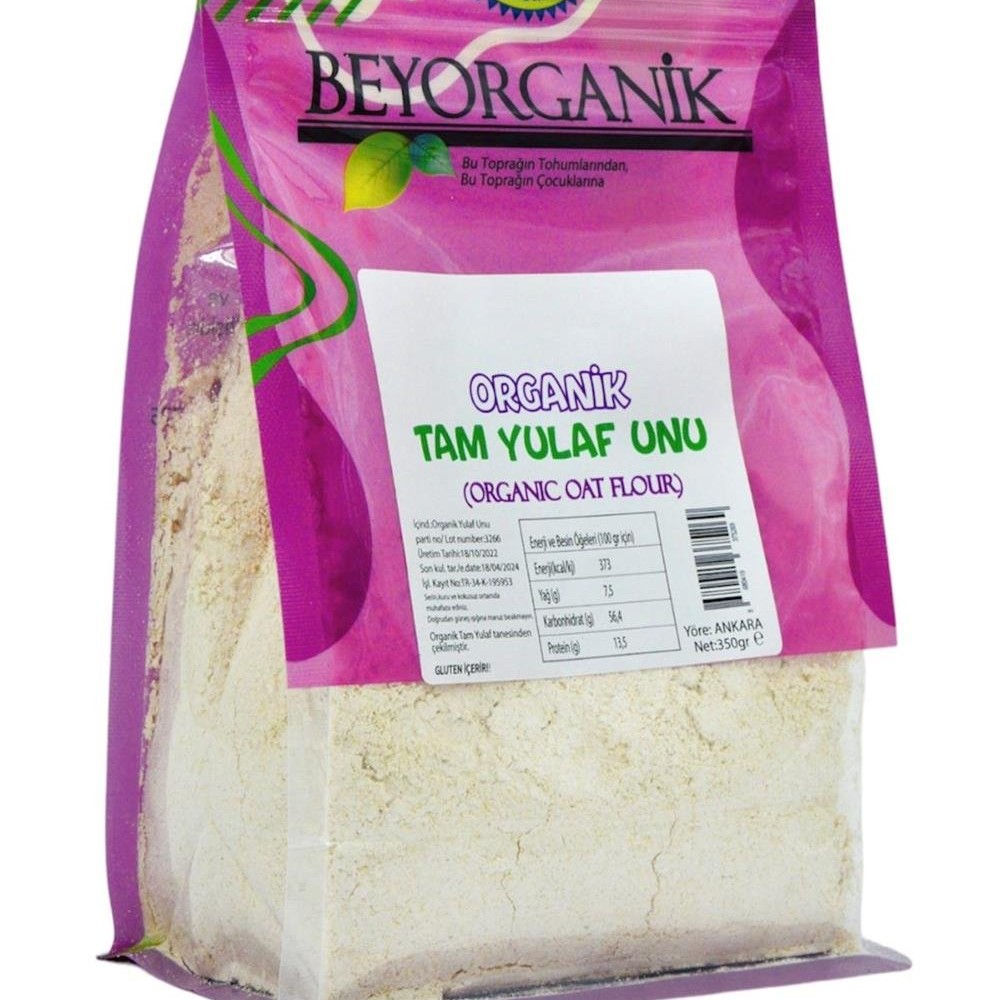 Katkısız, koruyucu içermeyen ve sağlıklı tarifler için ideal organik tam yulaf unu