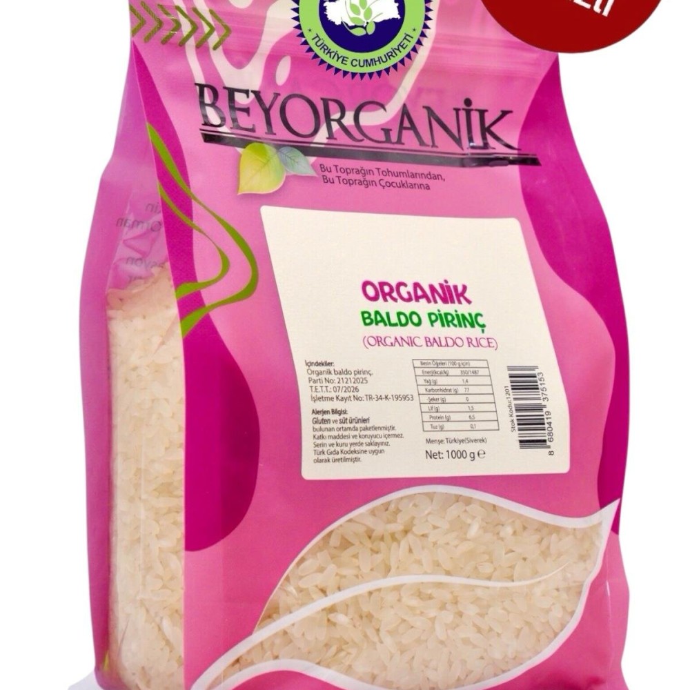 Katkısız, koruyucu içermeyen ve doğal içeriklerle hazırlanmış organik baldo pirinç