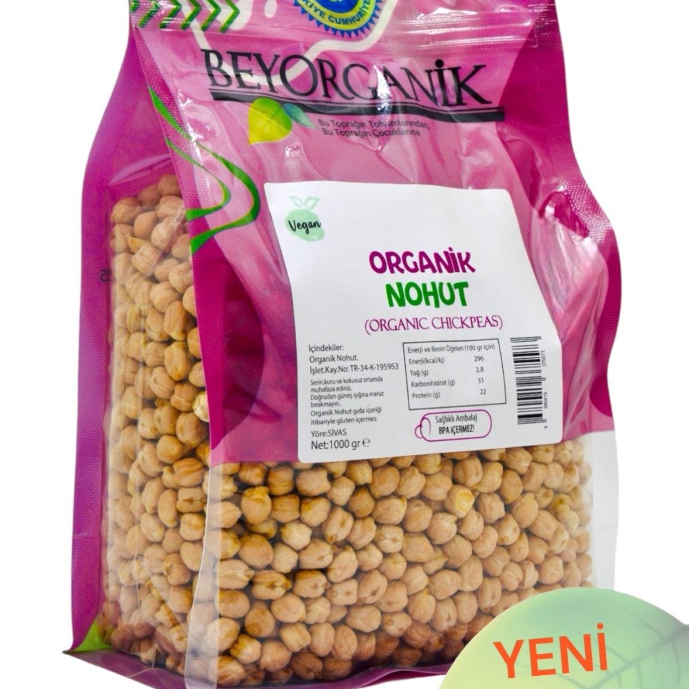 Çorba, salata ve yemek tarifleri için ideal, koruyucu içermeyen organik nohut