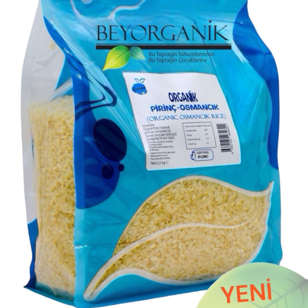 Organik Pirinç Osmancık 25kg – katkısız ve doğal pirinç, restoran ve geniş aile sofraları için ideal
