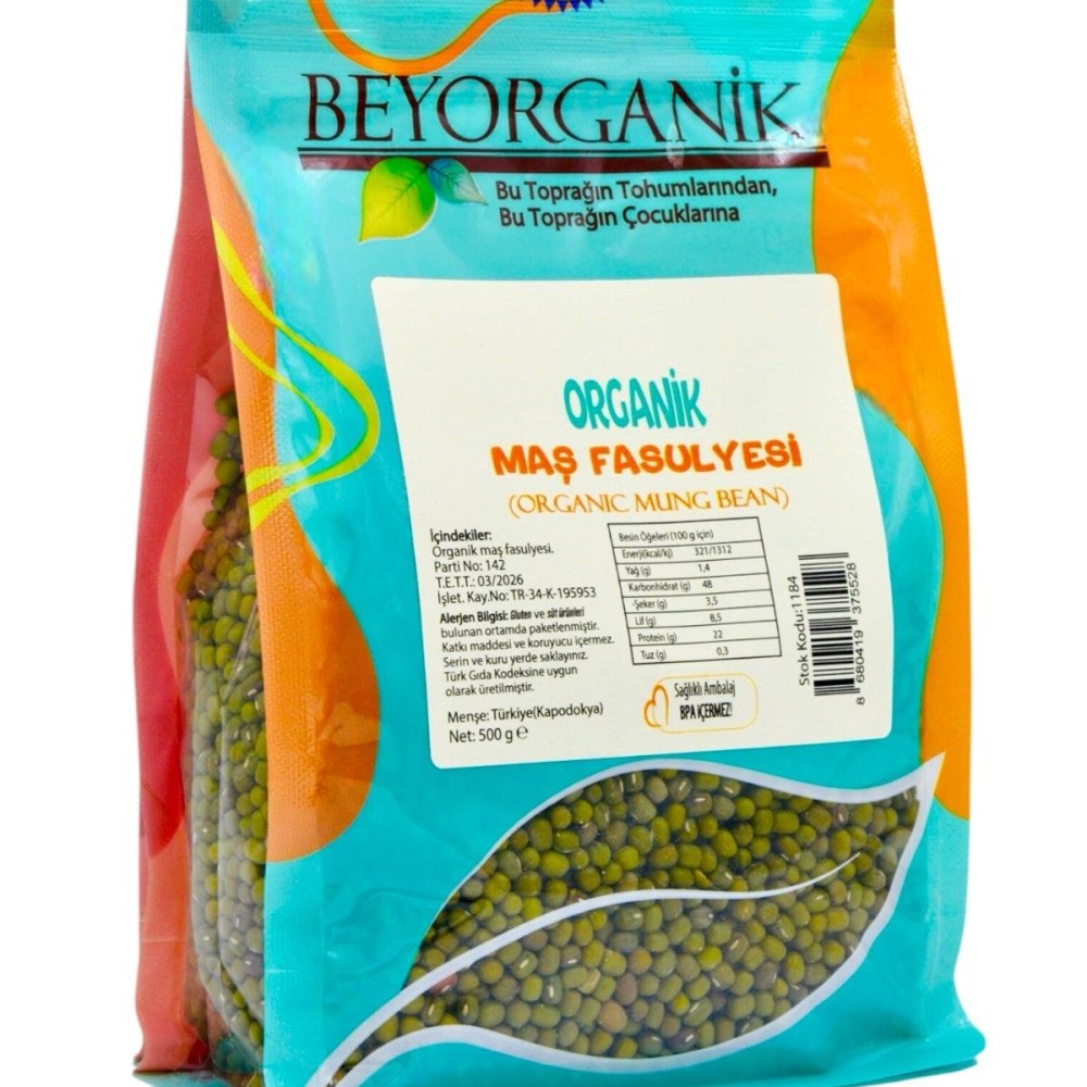 Organik Maş Fasulyesi 500gr (Pestisit ve Aflatoksin Analizli)