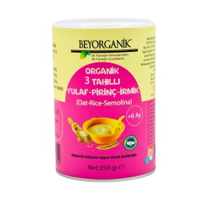 Organik 3 Tahıllı Yulaf Pirinç İrmik 350gr +6ay