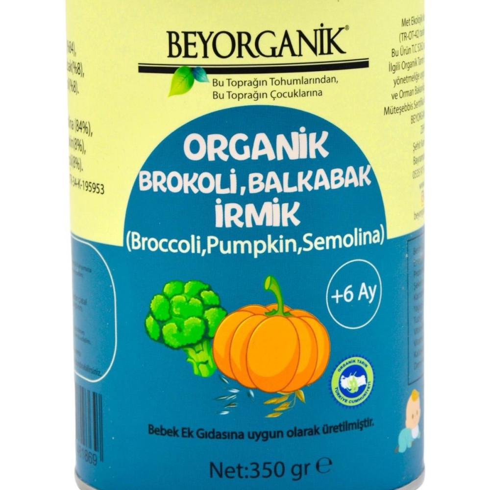 Beyorganik Organik Brokoli Balkabak İrmik 250 gr (+6 Ay)