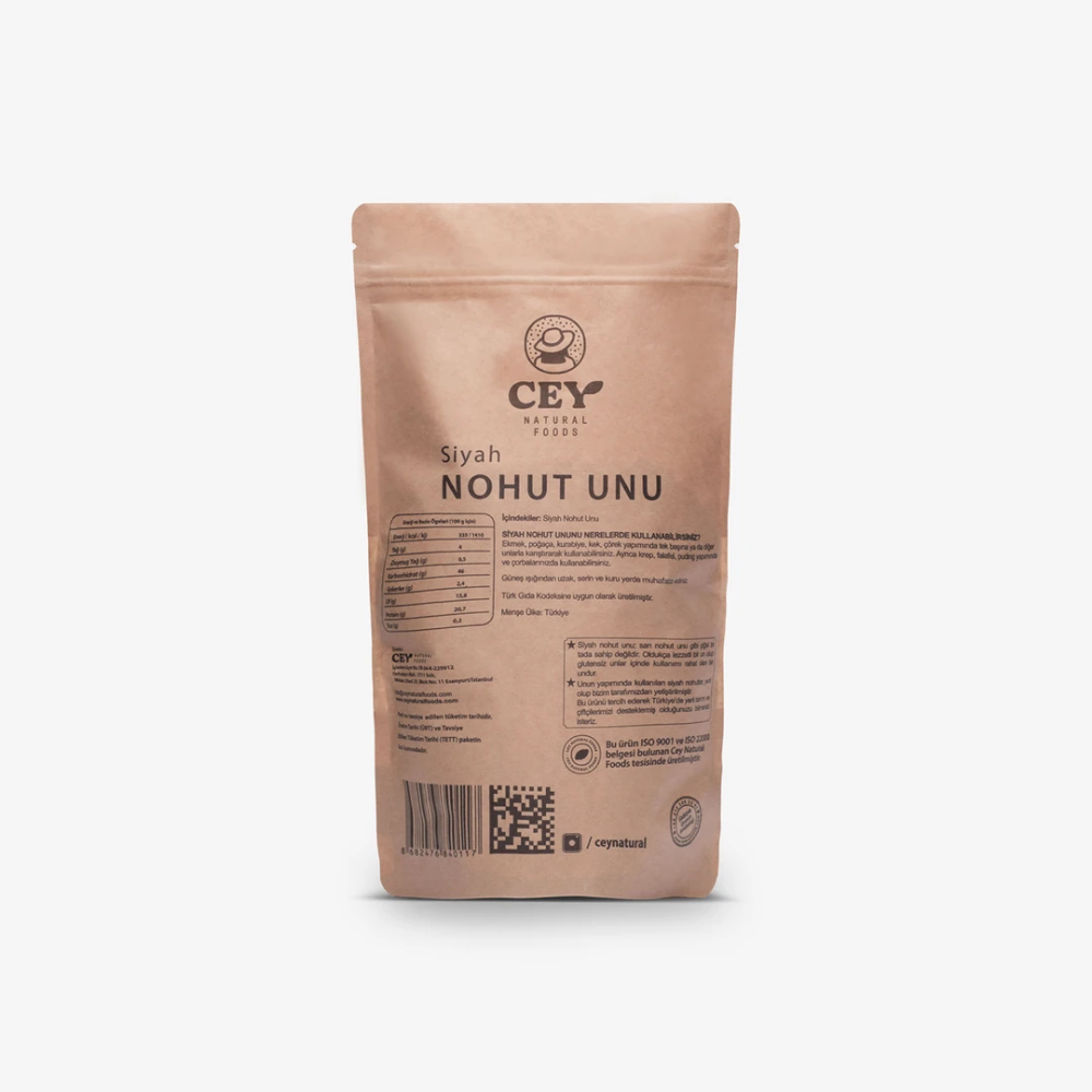 Siyah Nohut Unu 500gr – Glutensiz, katkısız ve protein ile lif zengini sağlıklı un