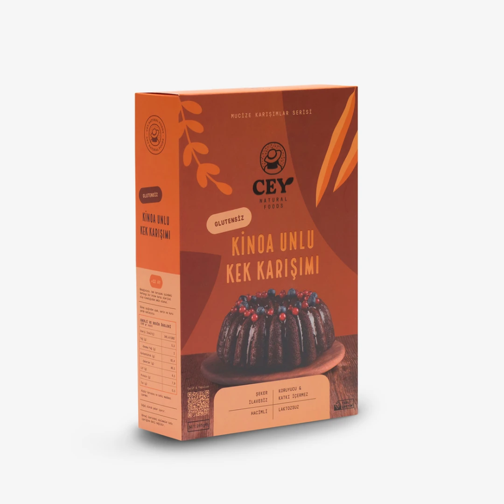 Kinoa Unlu Kek Karışımı 265gr – Glutensiz, katkısız ve protein ile lif zengini sağlıklı kek karışımı