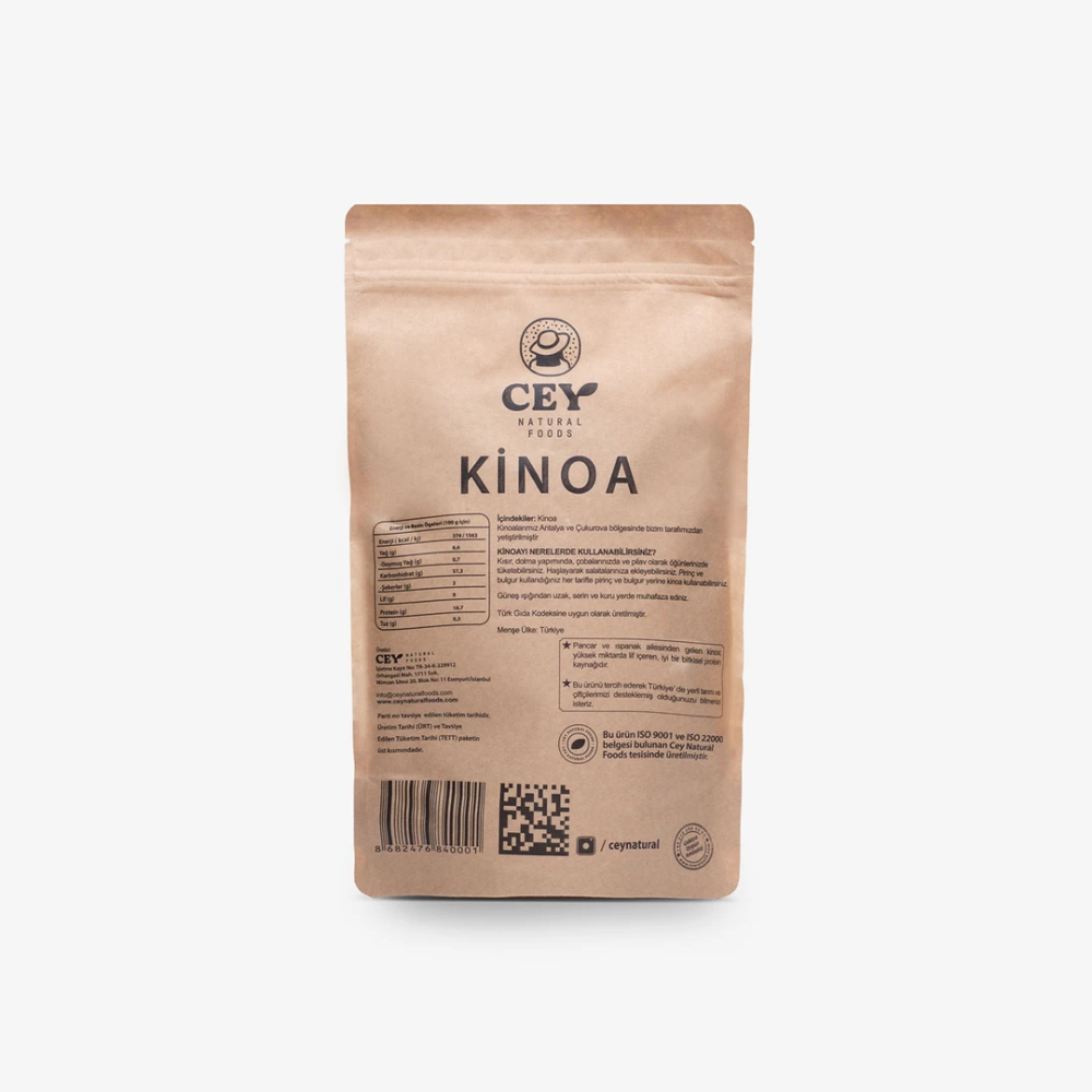 Kinoa 500gr – Glutensiz, katkısız ve yüksek protein ile lif içeriğine sahip sağlıklı tahıl