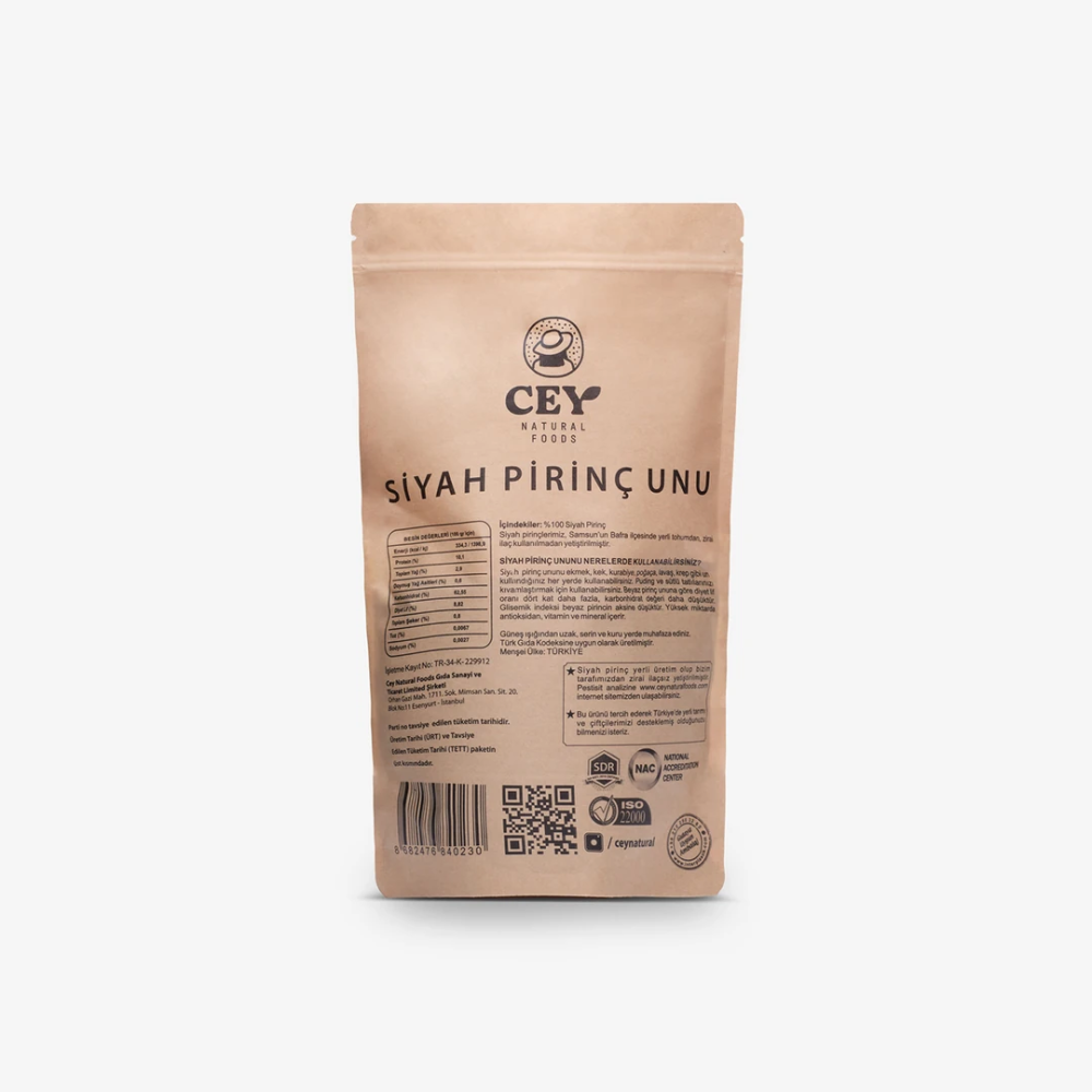 Siyah pirinç unu 500 gr – glutensiz, antioksidan zengini, doğal ve ilaçsız üretim