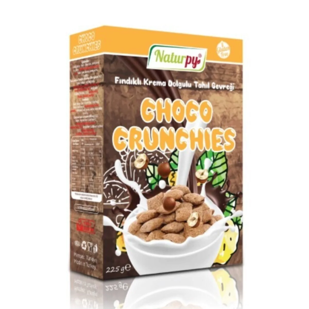 Naturpy fındıklı krema dolgulu gevrek 225 gr paket, glutensiz fındıklı kahvaltılık gevrek