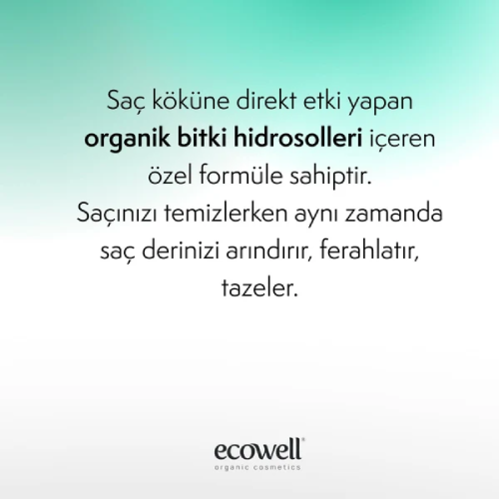 Ecowell Organik Şampuan Yağlı Saçlara Özel 300 ml doğal katkısız ve yağlı saçlar için güvenli temizlik ürünü