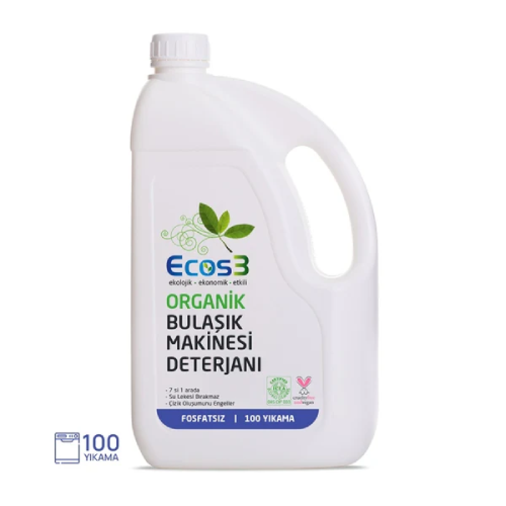Organik Bulaşık Makinesi Deterjanı 2.5lt – Doğal, katkısız ve çevre dostu güçlü temizlik ürünü