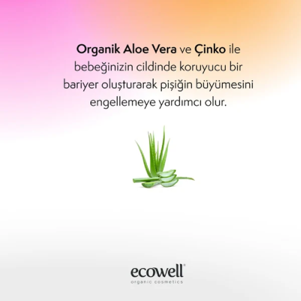 Ecowell Organik Pişik Kremi 110 gr doğal katkısız ve hassas bebek ciltleri için güvenli pişik önleyici bakım ürünü
