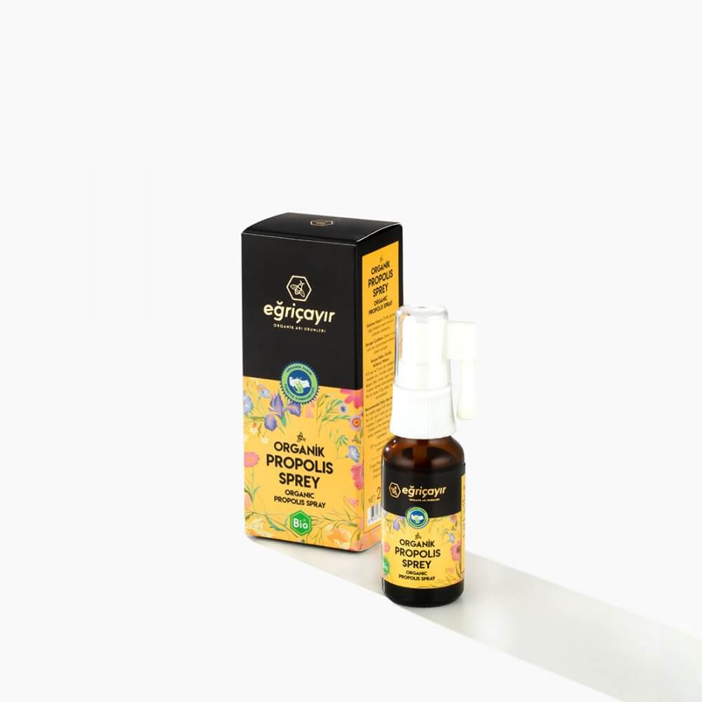 Organik propolisli boğaz spreyi 20 ml, %10 propolis ve kekik yağlı, aparatlı sprey başlık