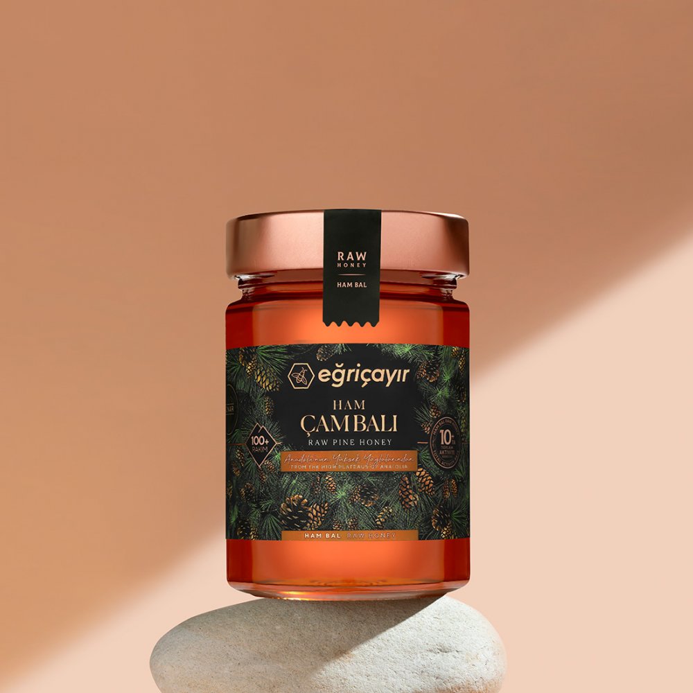 Eğriçayır Ham Çam Balı 450 g organik sertifikalı doğal ve katkısız çam balı ürünü
