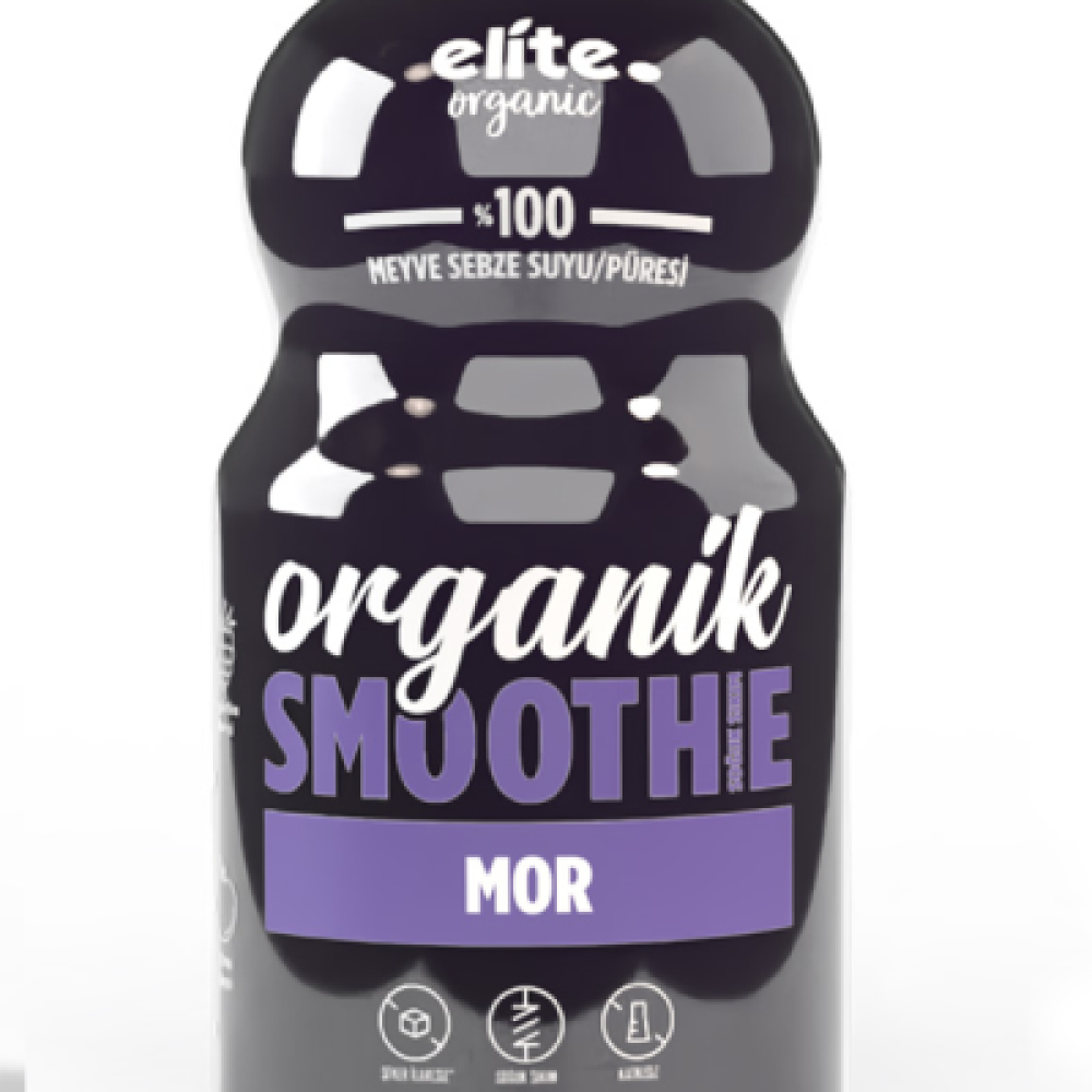 Organik mor smoothie 946 ml cam şişe, çilek böğürtlen vişne mor havuçlu şekersiz meyve sebze püresi