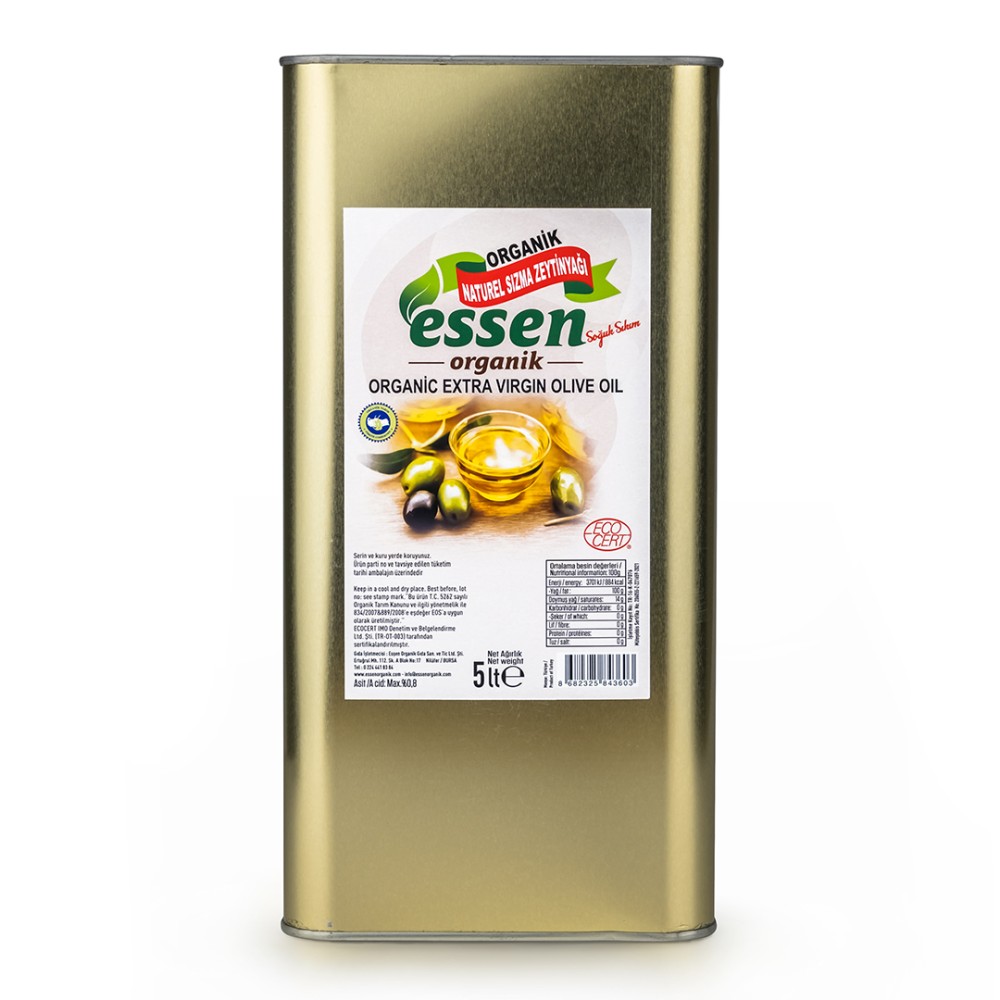 Organik sızma zeytinyağı 5 lt teneke, katkısız soğuk sıkım