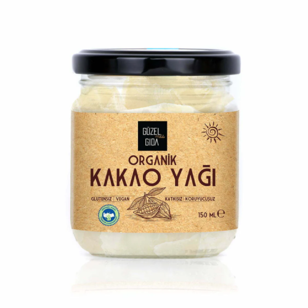 Organik kakao yağı 150 ml Peru menşeli cam şişe