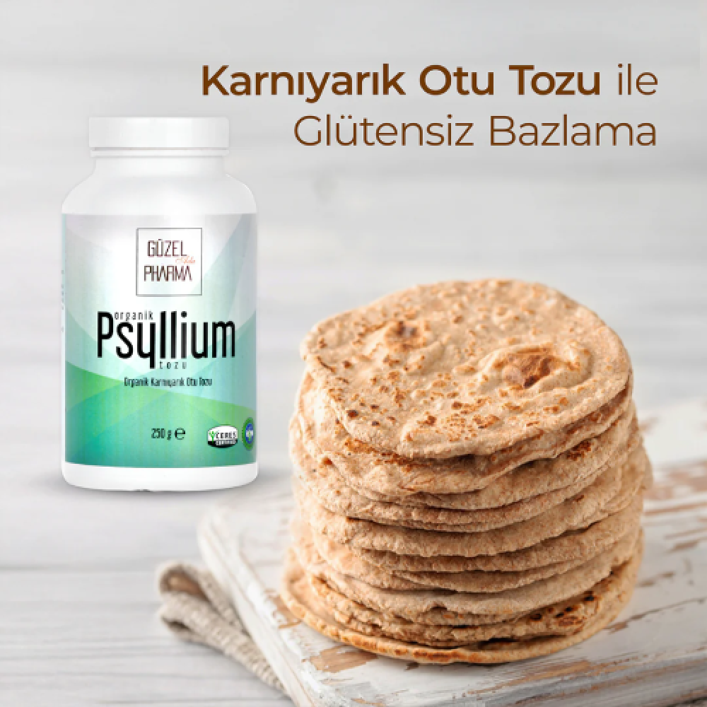 Psyllium karnıyarık otu tozu 250 gr Hindistan menşeli cam kavanoz