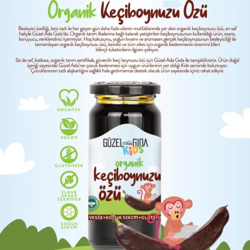 Soğuk sıkım organik keçiboynuzu özü 290 gr cam kavanoz