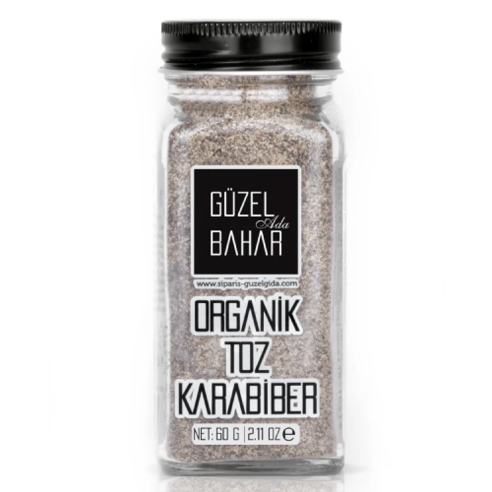 Organik toz karabiber 60 gr Sri Lanka menşeli cam kavanoz