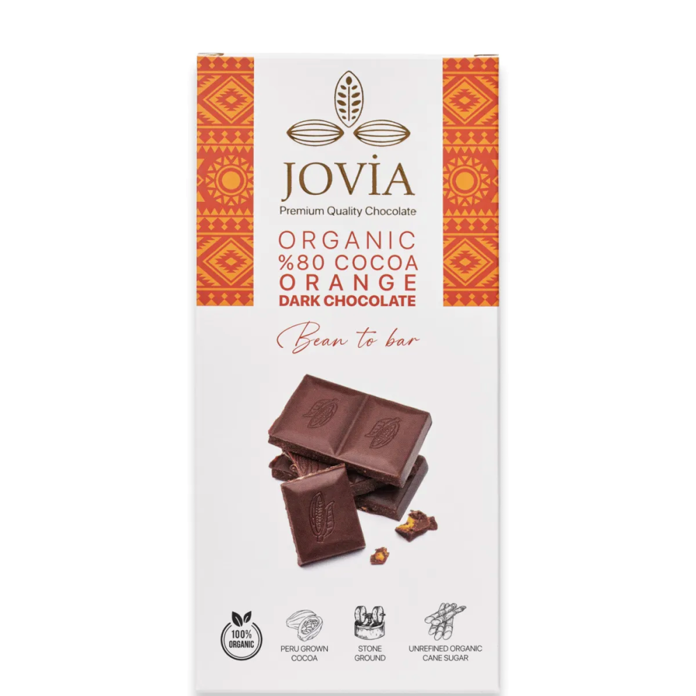 Organik portakallı bitter çikolata, freeze dry portakallı vegan çikolata