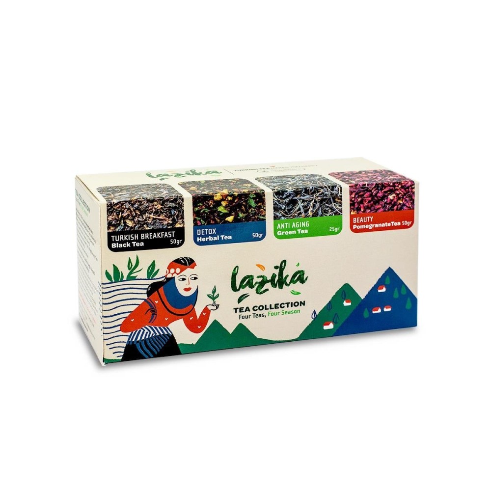 Lazika çay koleksiyonu paketi, farklı aromalı ve harmanlı butik çay tadım seti