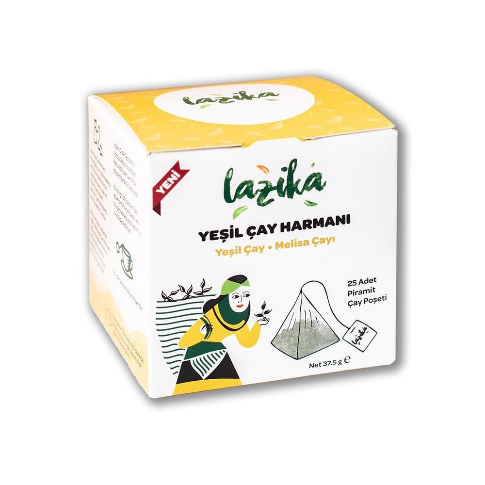 Lazika melisalı yeşil çay piramit poşet, limon aromalı melisa yapraklı yeşil çay harmanı
