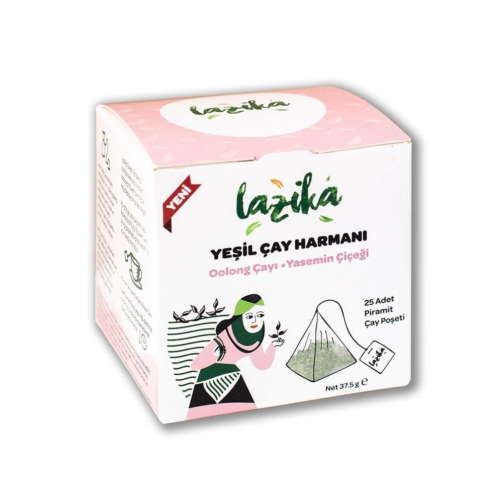 Lazika Oolong ve yaseminli yeşil çay piramit poşet, çiçekli egzotik yeşil çay harmanı