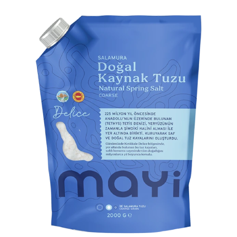Mayi salamura ve öğütme tuzu 2 kg paket, iri kristalli doğal kaynak tuzu turşuluk
