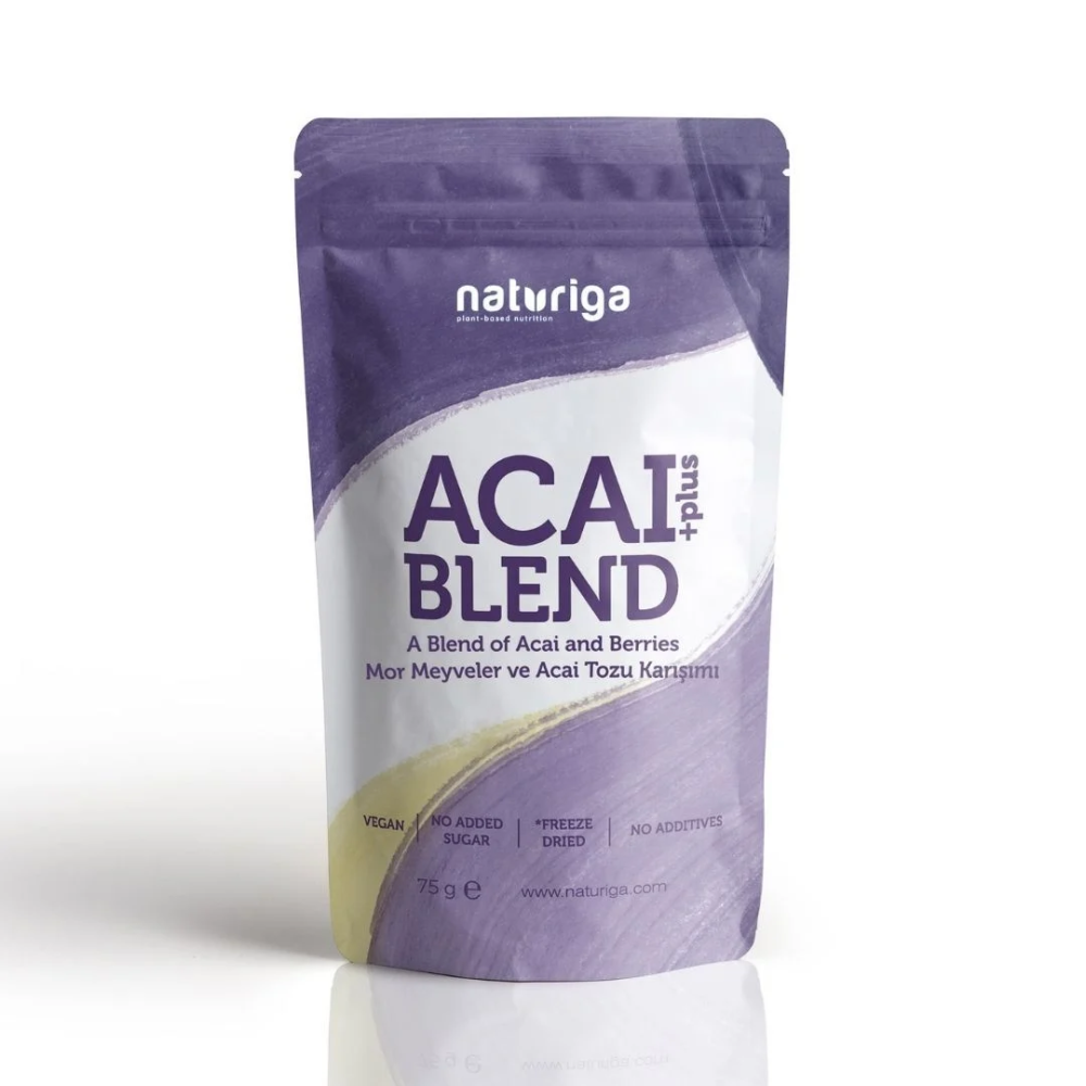 Naturiga Acai Plus karışımı toz, mor süper gıda karışımı antoksidan bowl malzemesi