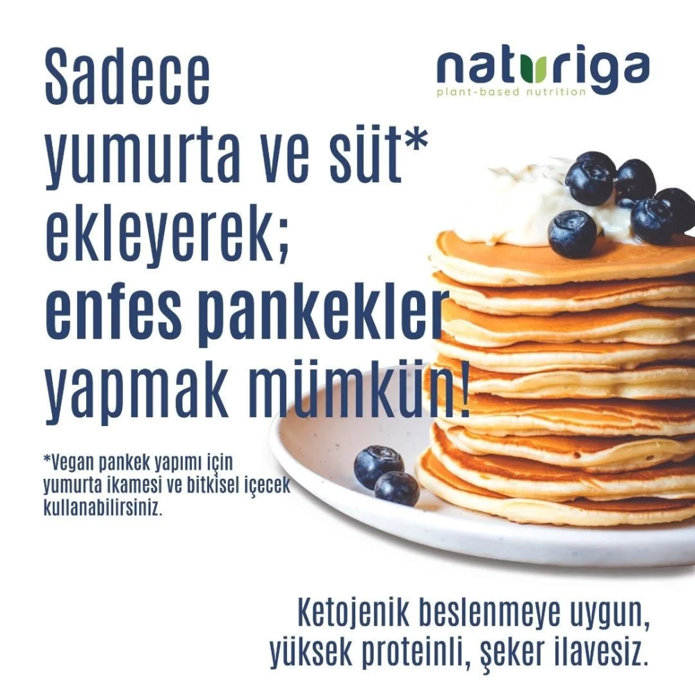 Naturiga ketojenik pankek karışımı paket, glutensiz tahılsız vegan keto pankek harcı