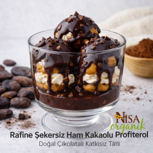 Rafine Şekersiz Ham Kakaolu Profiterol