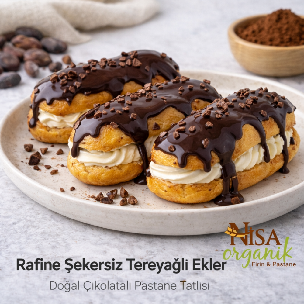 Rafine Şekersiz Tereyağlı Ham Kakaolu Ekler