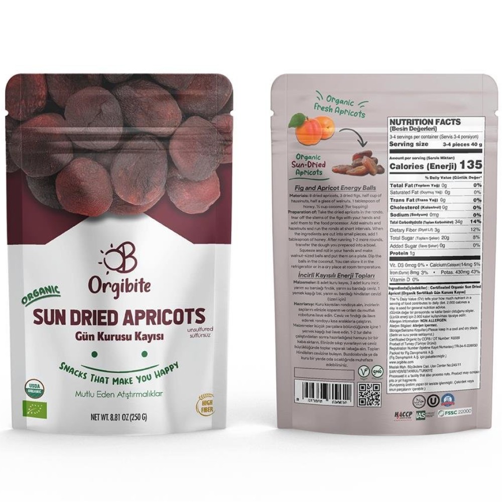 Orgibite Organik Gün Kurusu 250 Gr