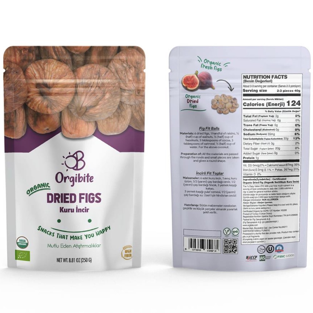 Orgibite Organik Kuru İncir 250 Gr